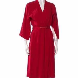 Silk Loro Piano Red Midi Dress